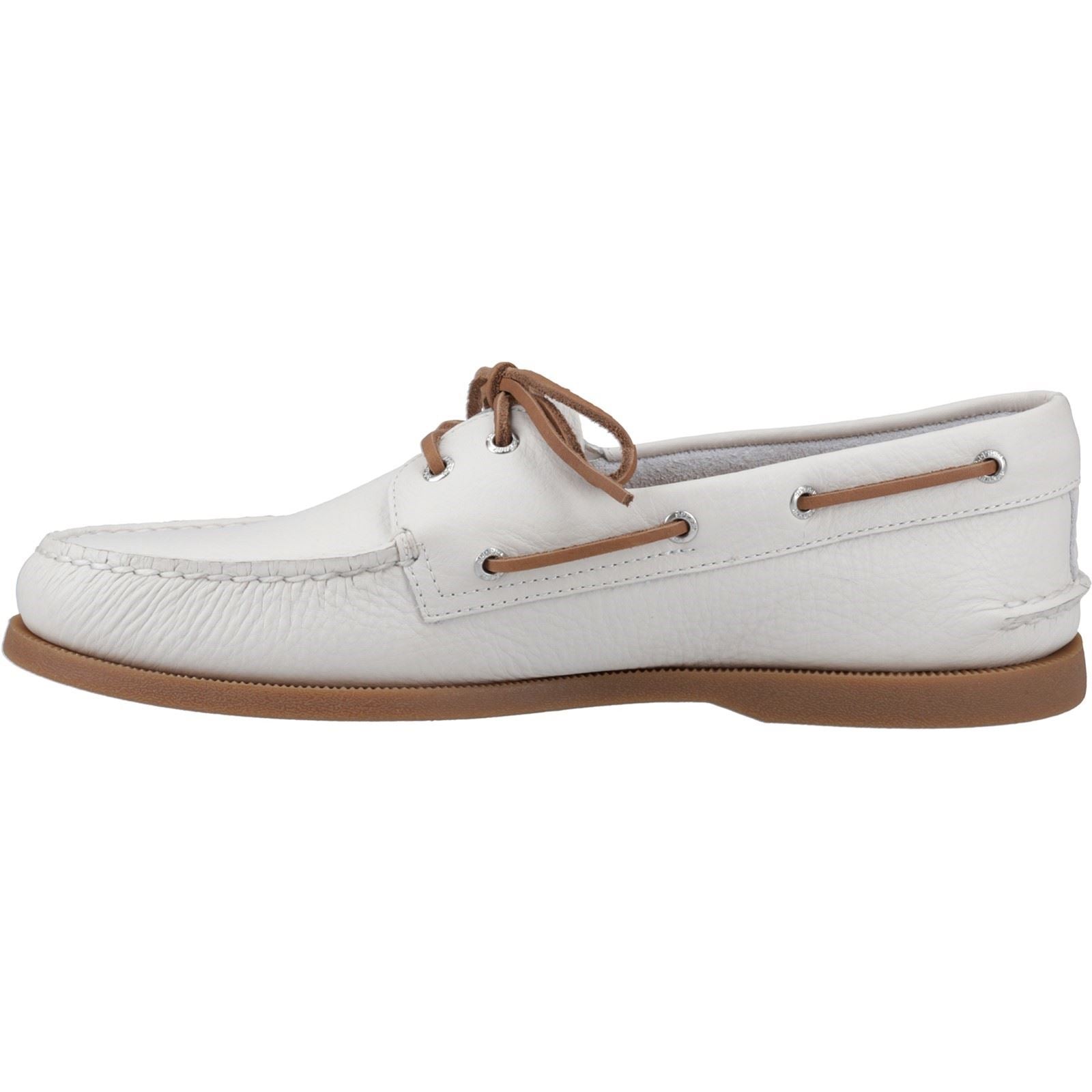 Sperry Authentic 2 Eye Herren Bootsschuhe Aus Leder In Weiß/Gummi