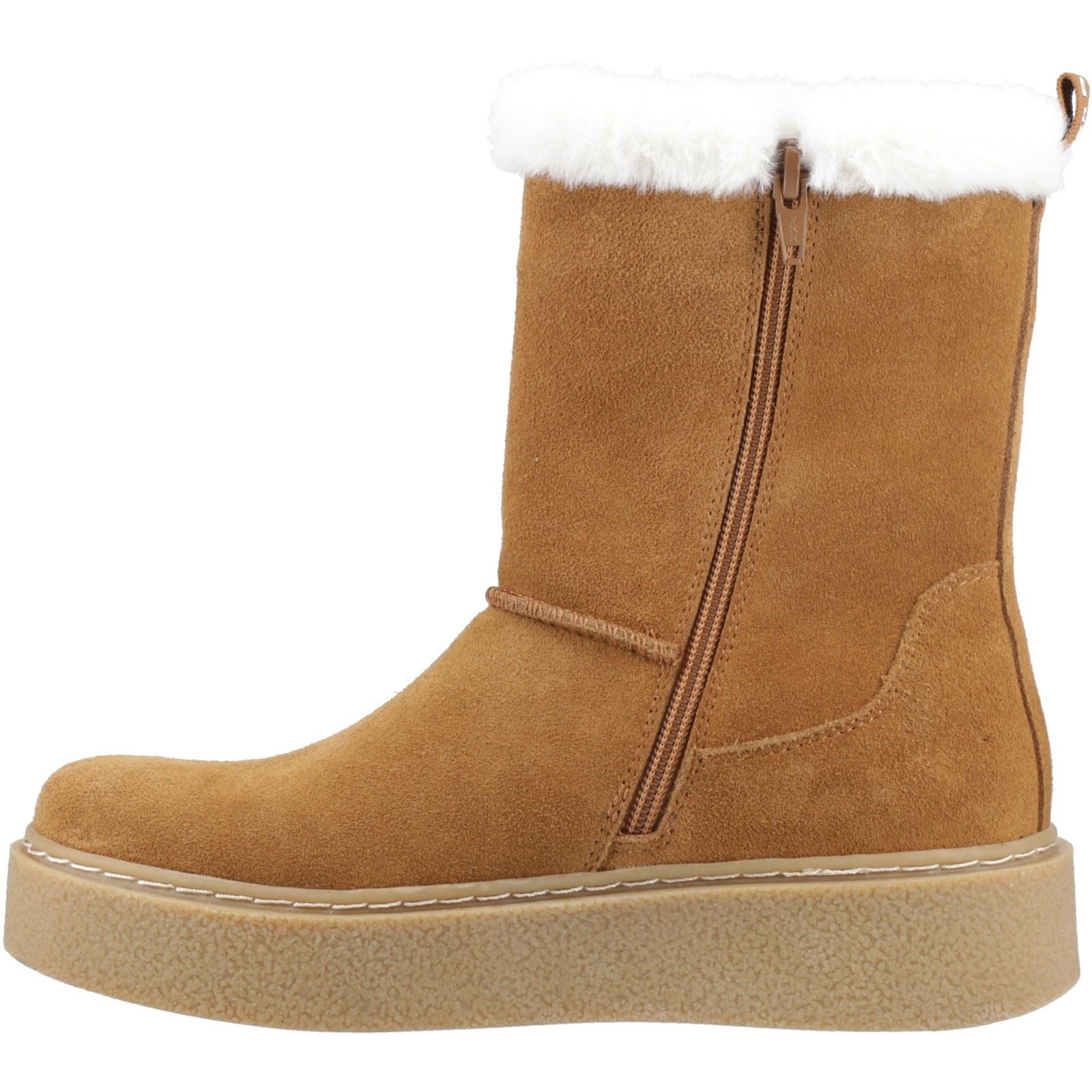 Hush Puppies Becca Mid Damen Wildleder Stiefel in Tan