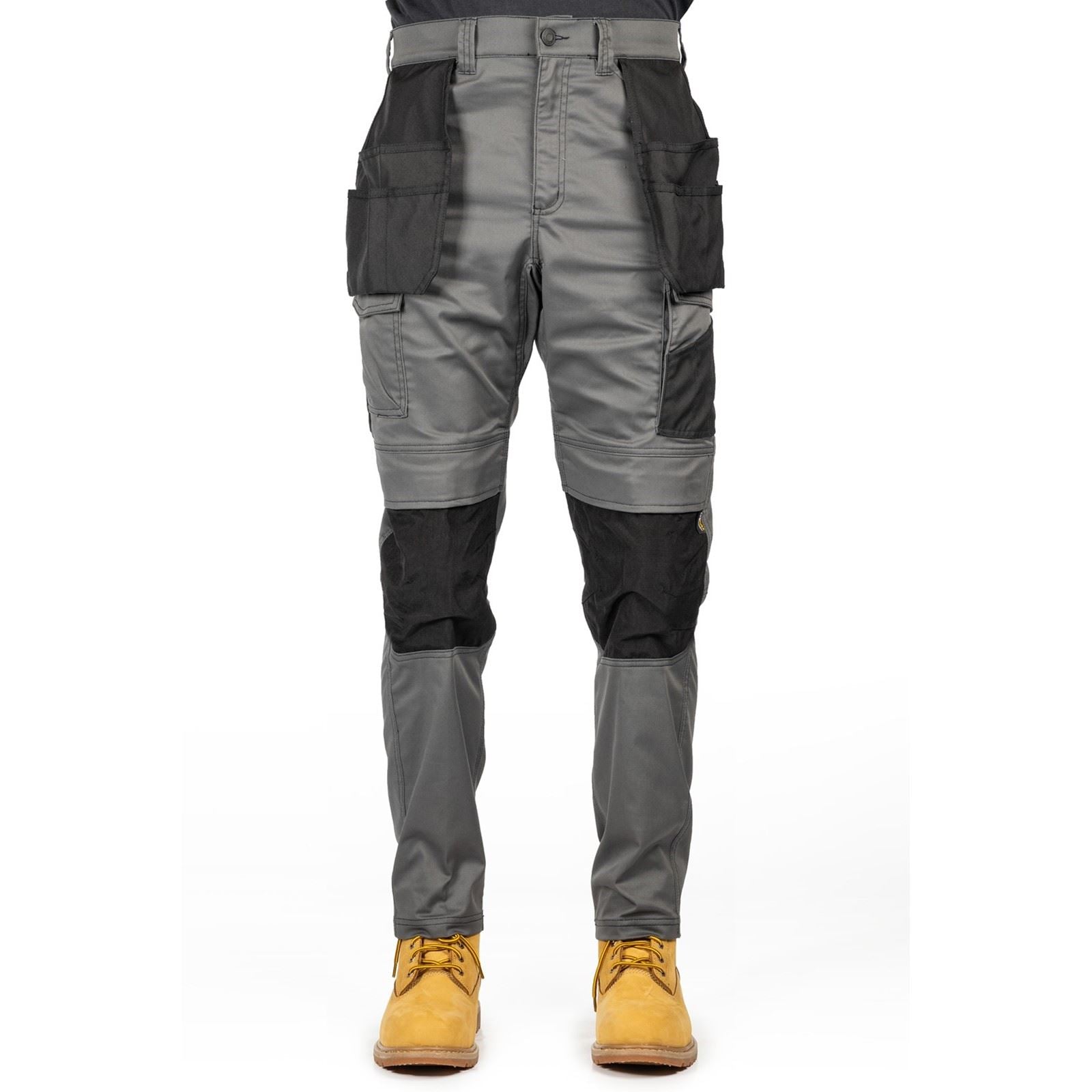 Caterpillar Essential Knee Pocket Stretch Holster Polyester Herren Grau Outdoor Hosen
