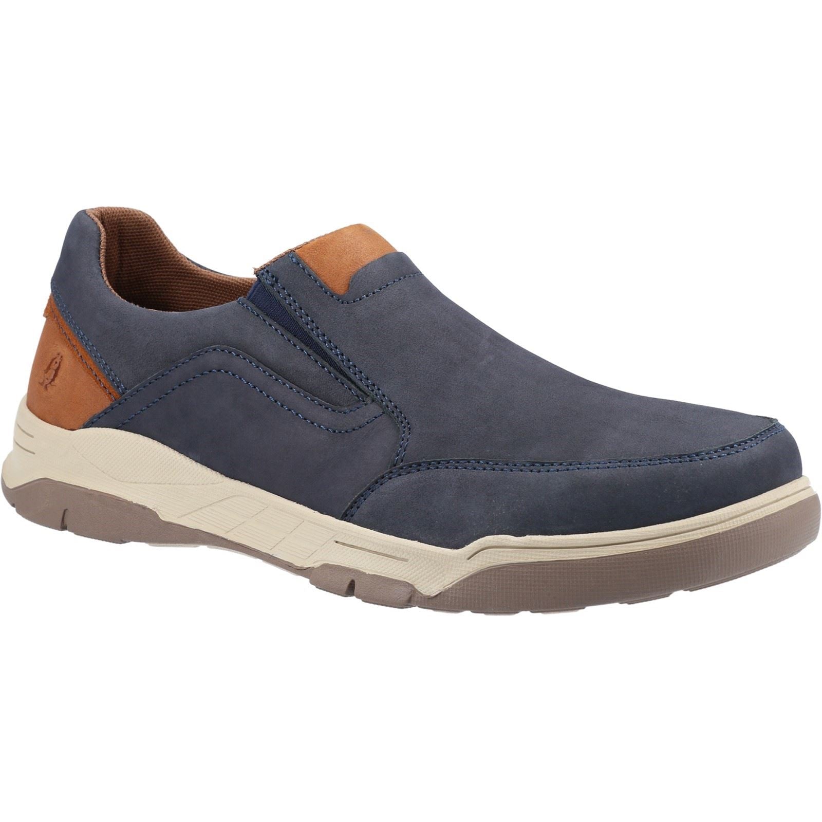 Hush Puppies Fletcher Herren-Lederslipper In Marineblau/Braun