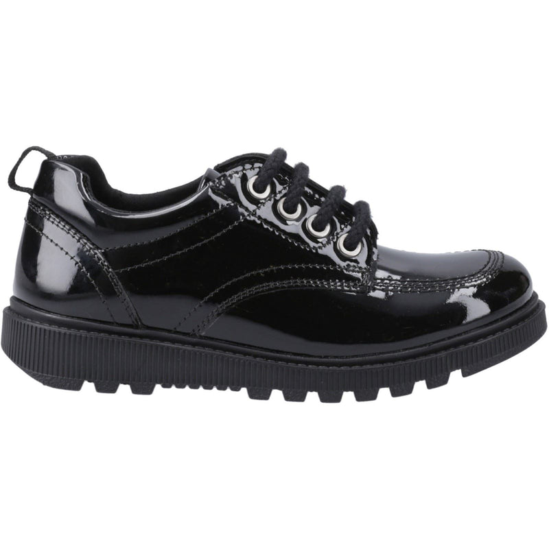 Hush Puppies Keeley Mädchenschuhe Aus Schwarzem Leder Mit Schnürung