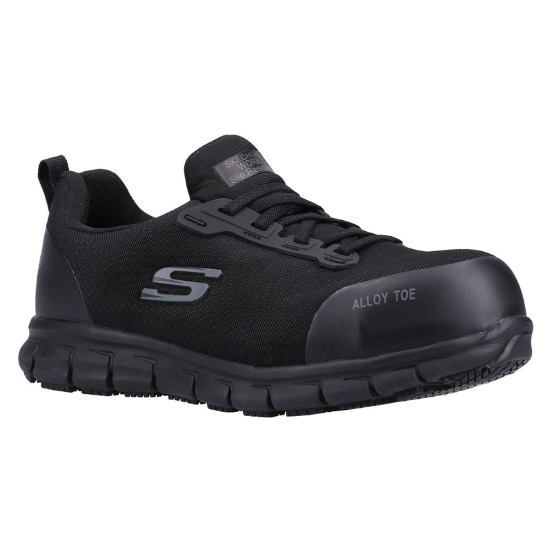 Skechers Workwear Sure Track Jixie Textil Damen Schwarze Sicherheits Sneakers