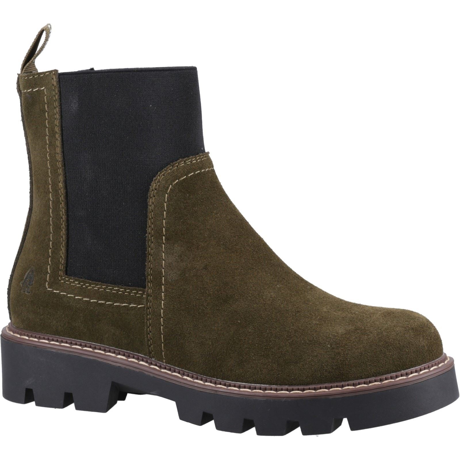 Hush Puppies Adeline Wildleder Damen Khaki Stiefel