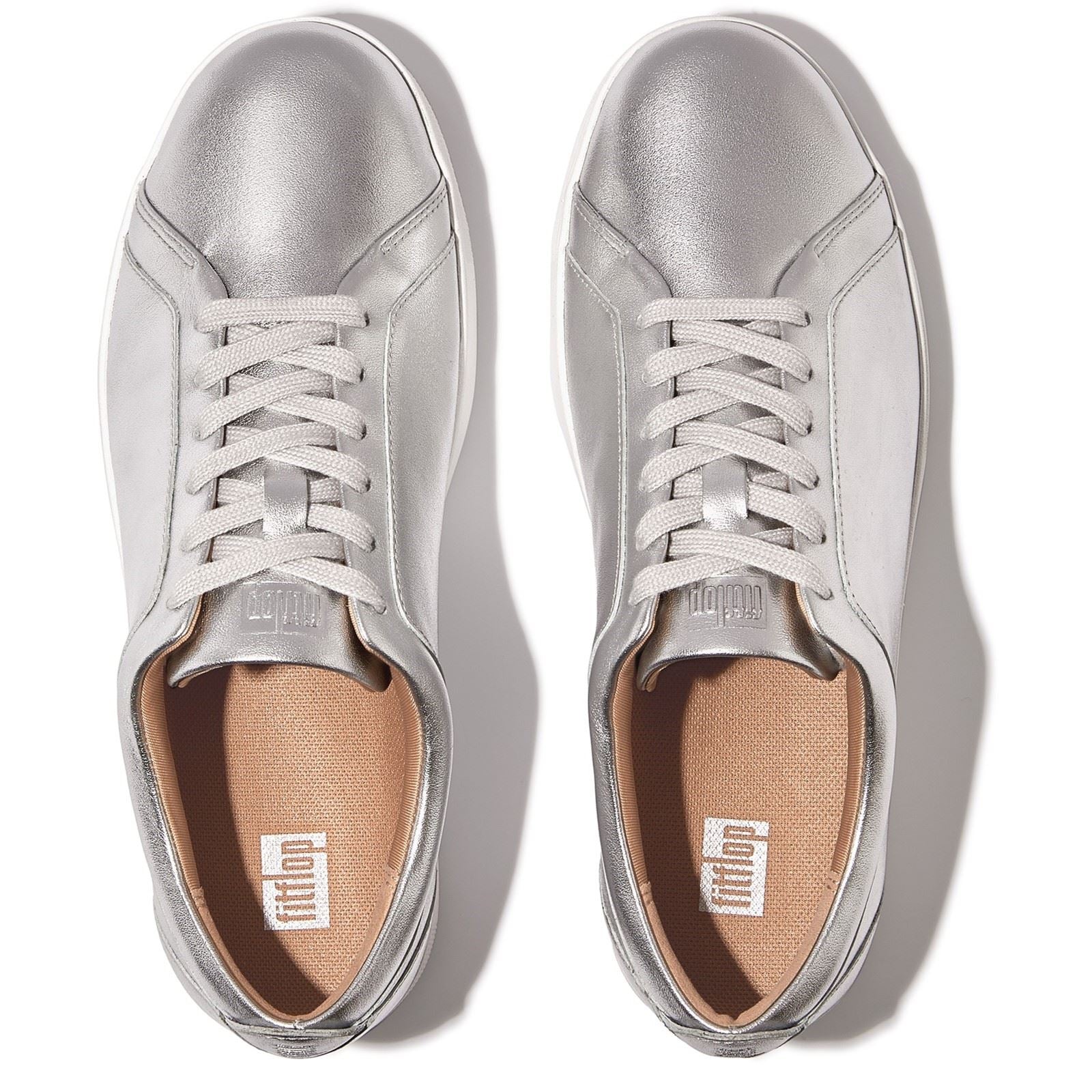 Fitflop Rally Leder Damen Silber Sneakers