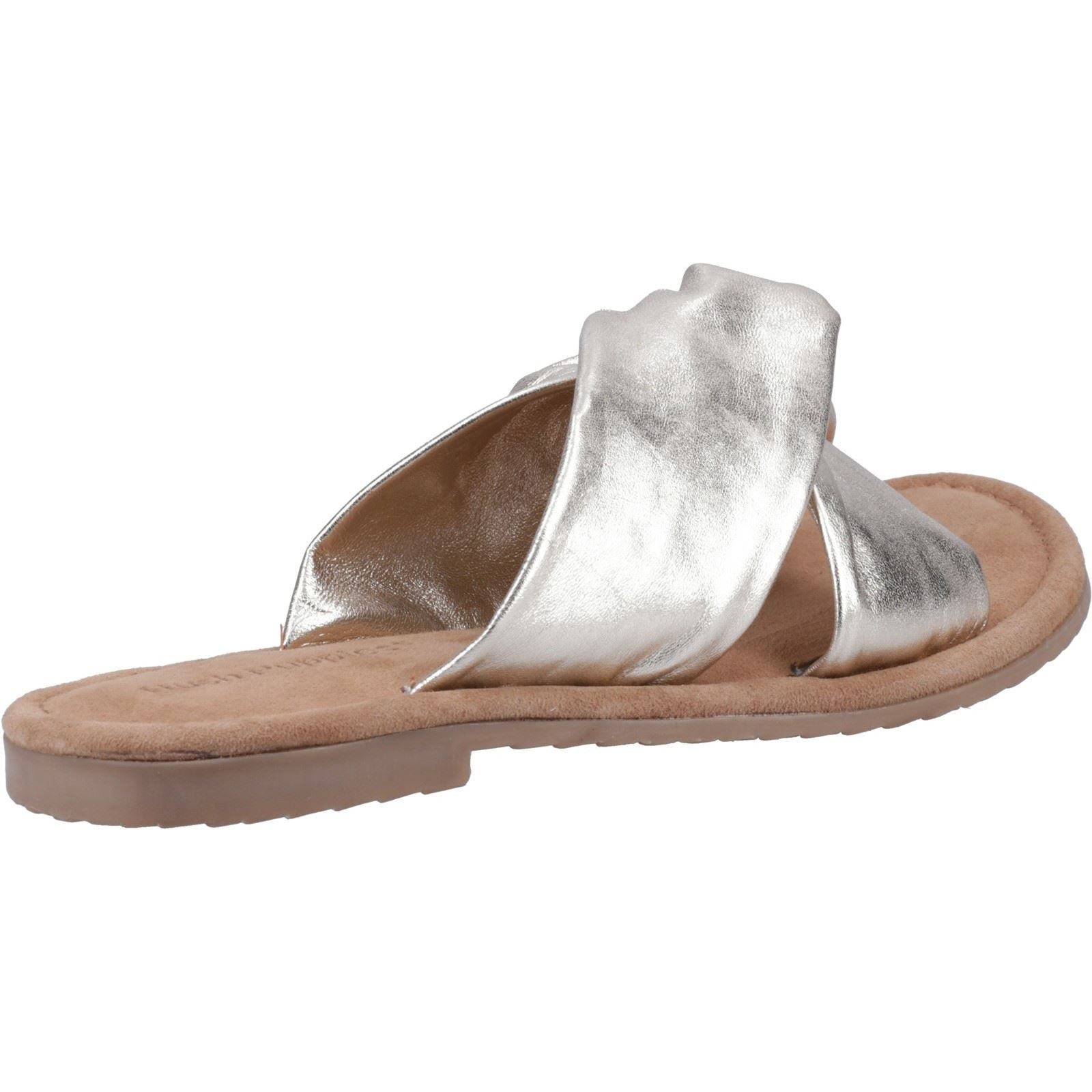Hush Puppies Amy Wide Fit Damen Sandalen Aus Leder In Gold