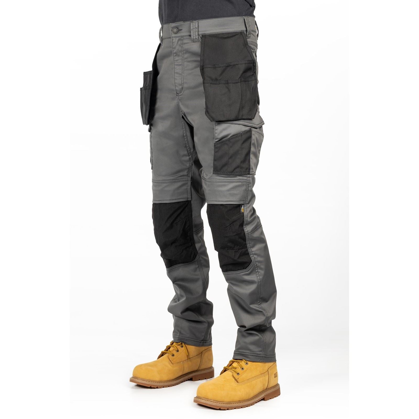 Caterpillar Essential Knee Pocket Stretch Holster Polyester Herren Grau Outdoor Hosen