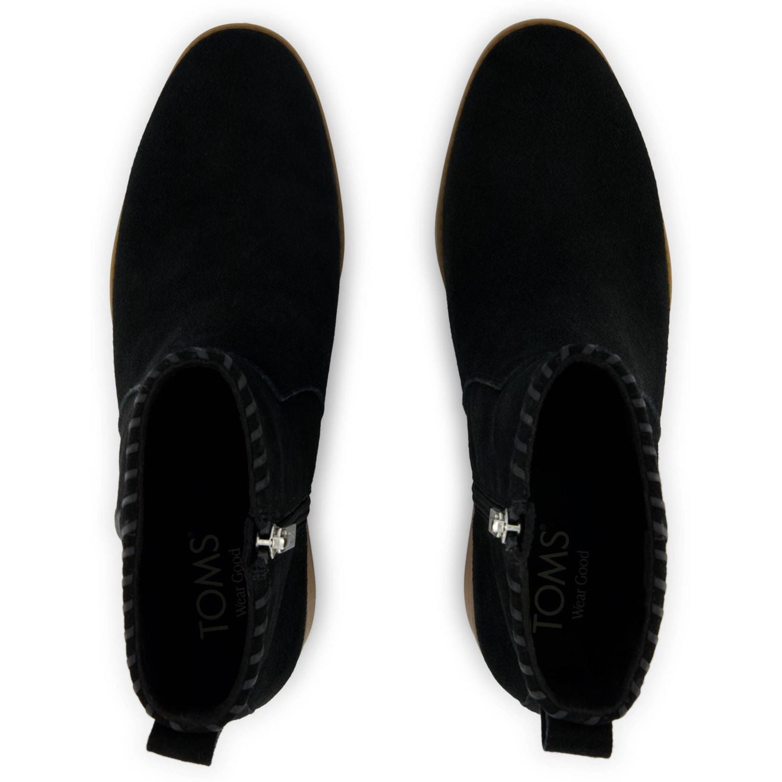 TOMS Delilah Heeled Wildleder Damen Schwarze Absatz Stiefeletten