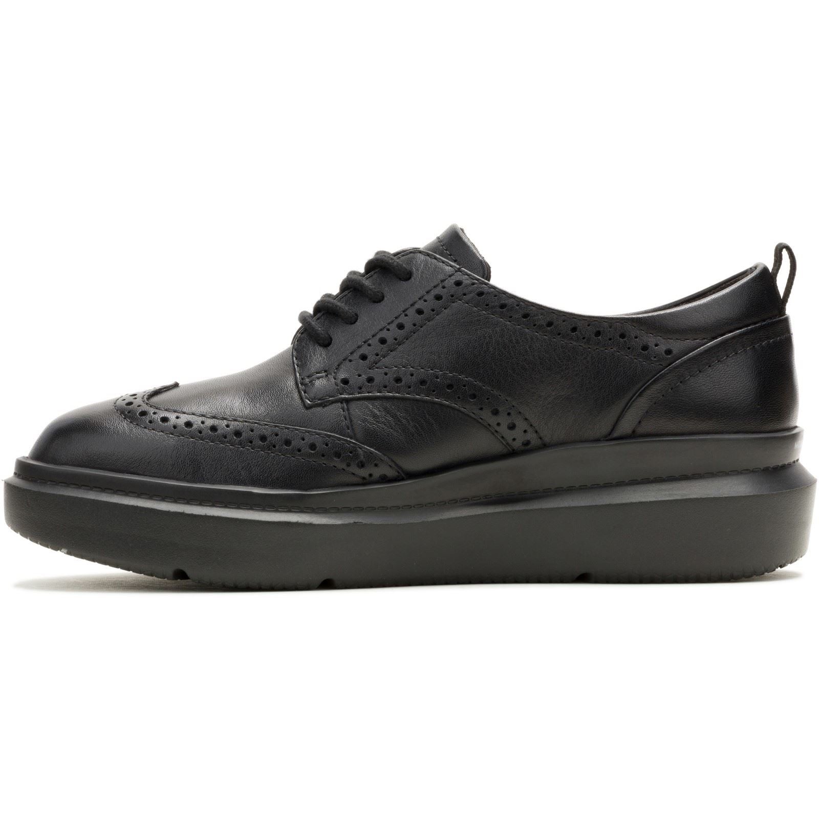 Hush Puppies Joy Damen Brogues Schuhe Aus Schwarzem Leder / Schwarz