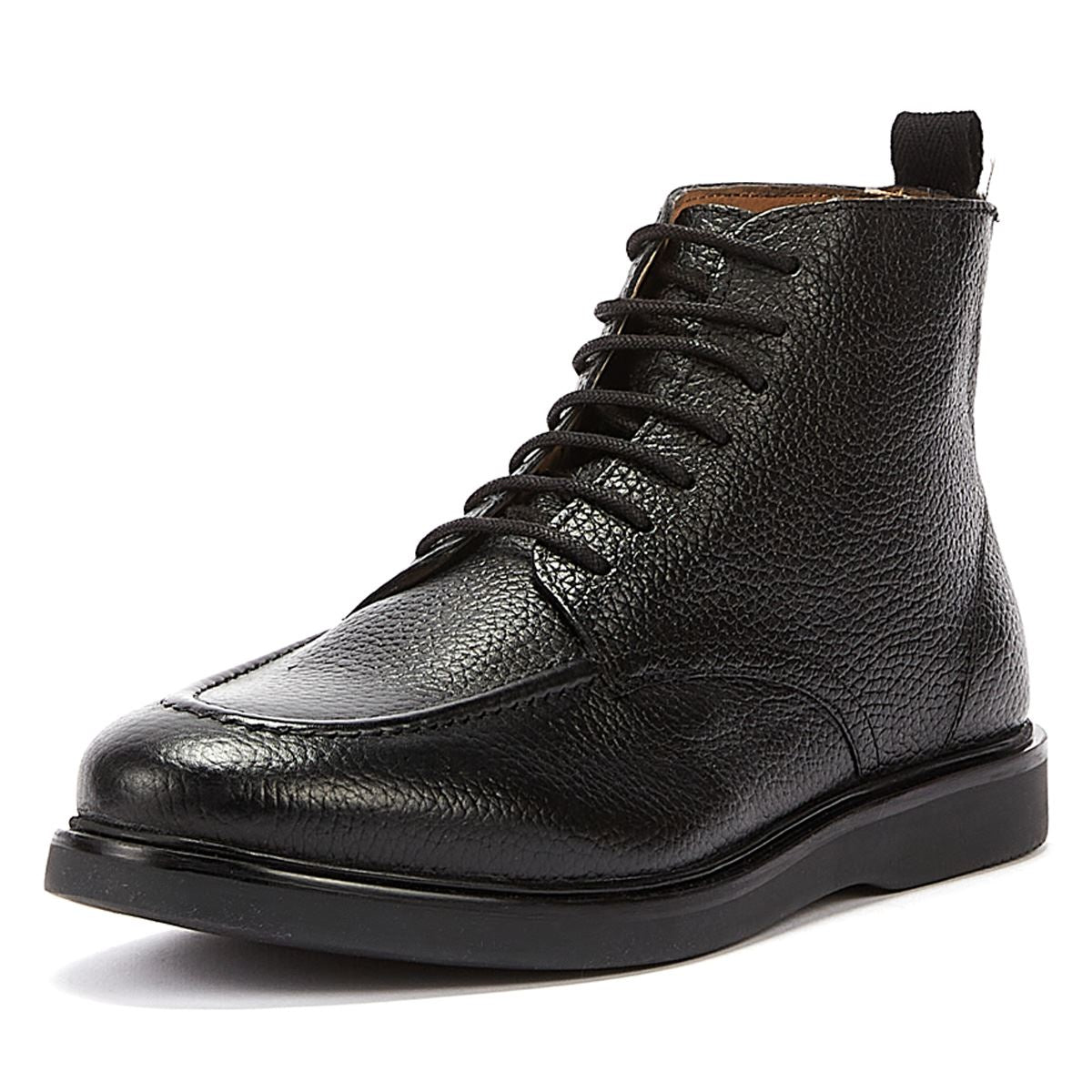 H By Hudson Carlo Leder Herren Stiefel Schwarz