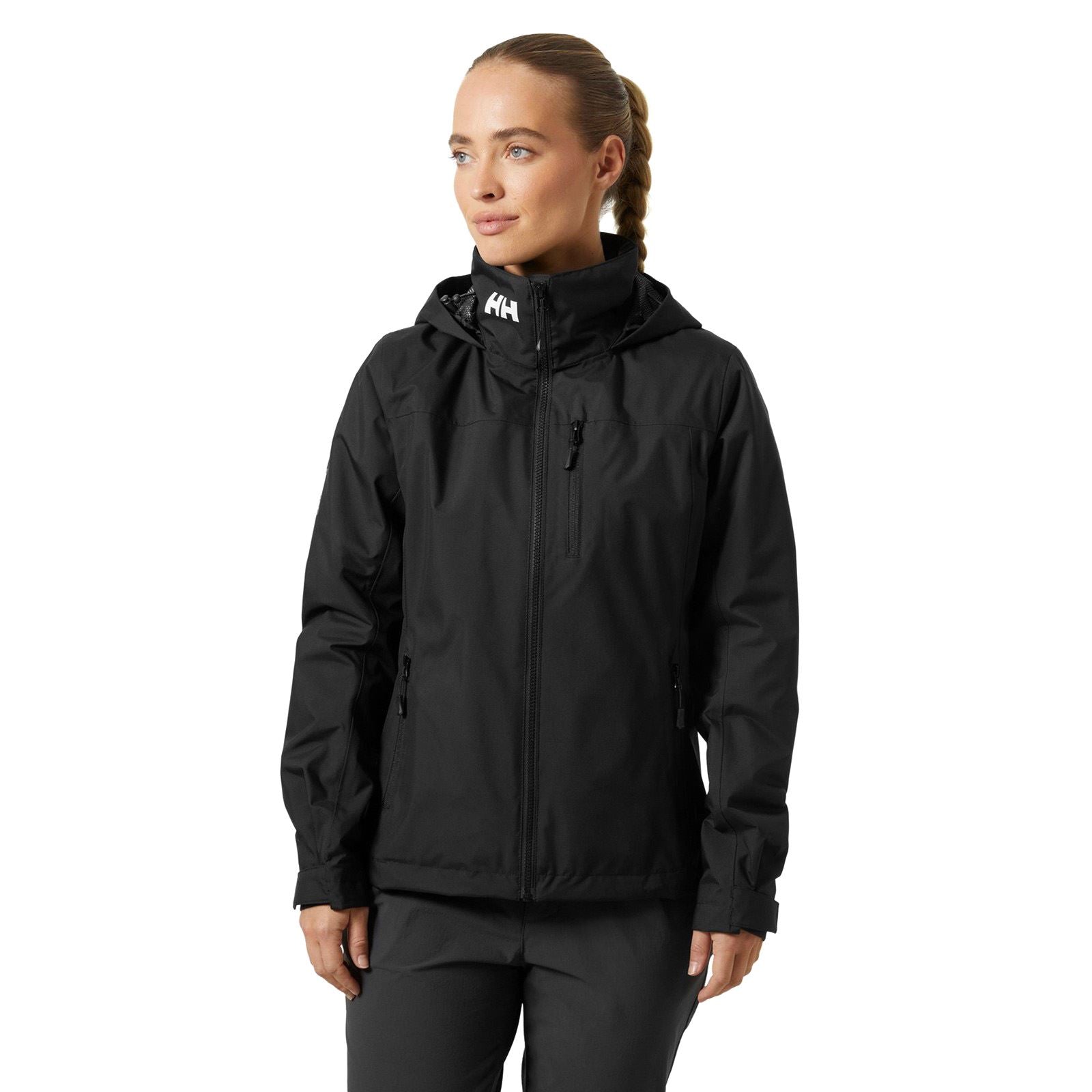 Helly Hansen Sport Crew Hooded Midlayer Sailing Jacket 2.0 Damen Schwarze Segeljacke