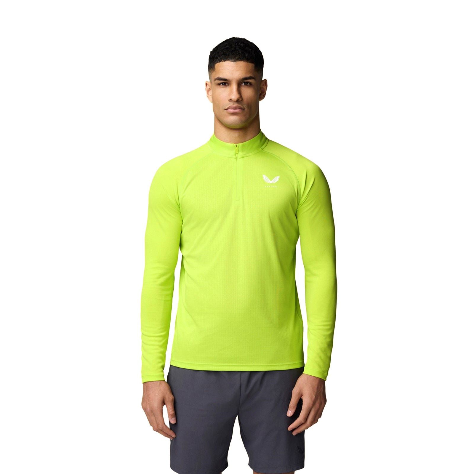 Castore Adapt 1/4 Zip Top Polyester Herren Grünes Activewear T-Shirts