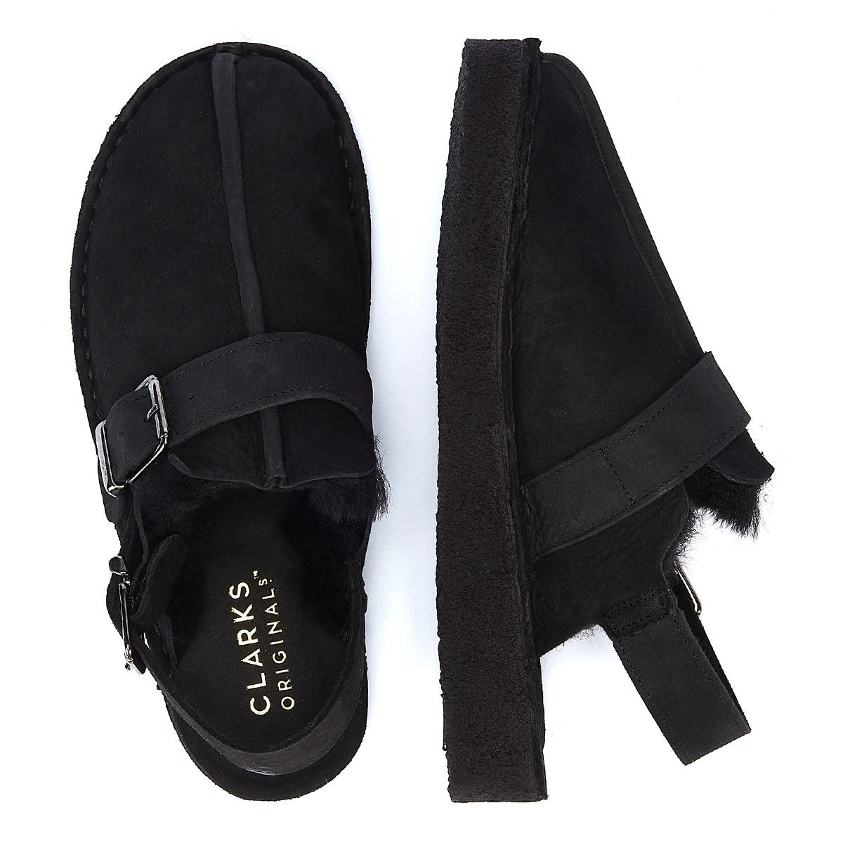 Clarks Trek Mule Sling Gefütterte Damen-Schwarze-Komfortschuhe