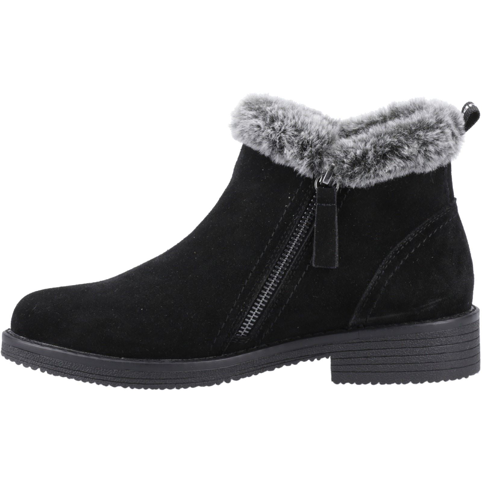 Hush Puppies Marnie Damen Wildleder Winterstiefeletten in Schwarz