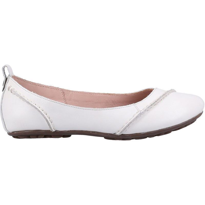 Hush Puppies Janessa Leder Damen Weiße Flache Schuhe
