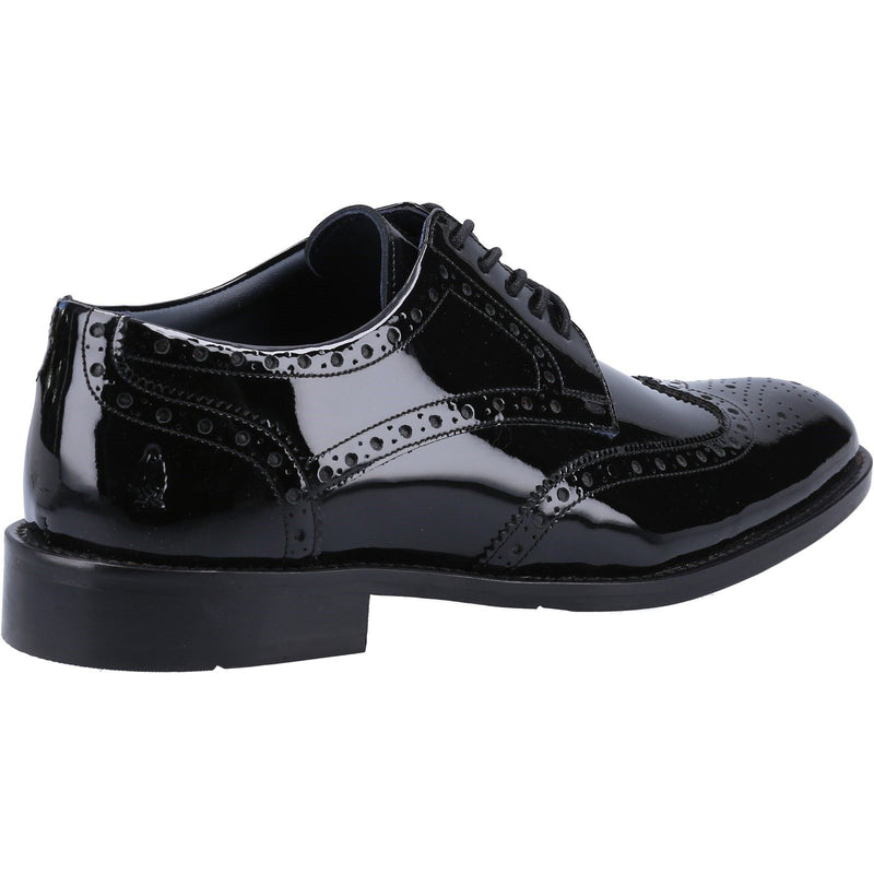 Hush Puppies Dustin Brogue Patent Herrenschuhe Aus Schwarzem Lackleder
