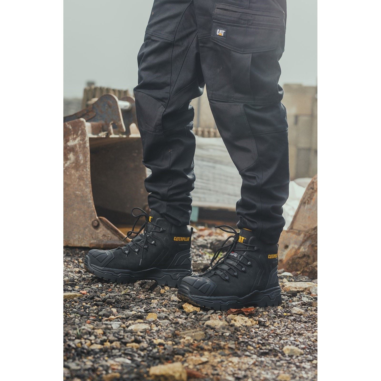 Caterpillar Everett S3 Wp Leder Schwarze Farbe Sicherheitsstiefel