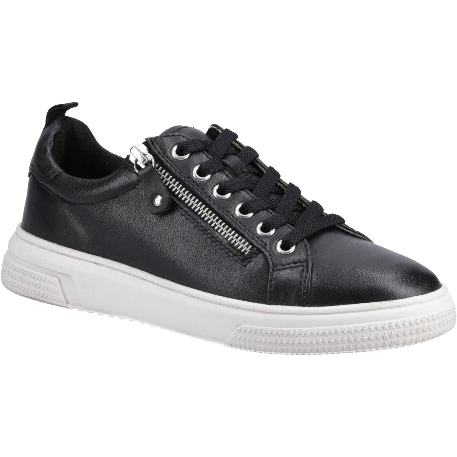 Hush Puppies Martha Damen Sneaker Aus Schwarzem Leder