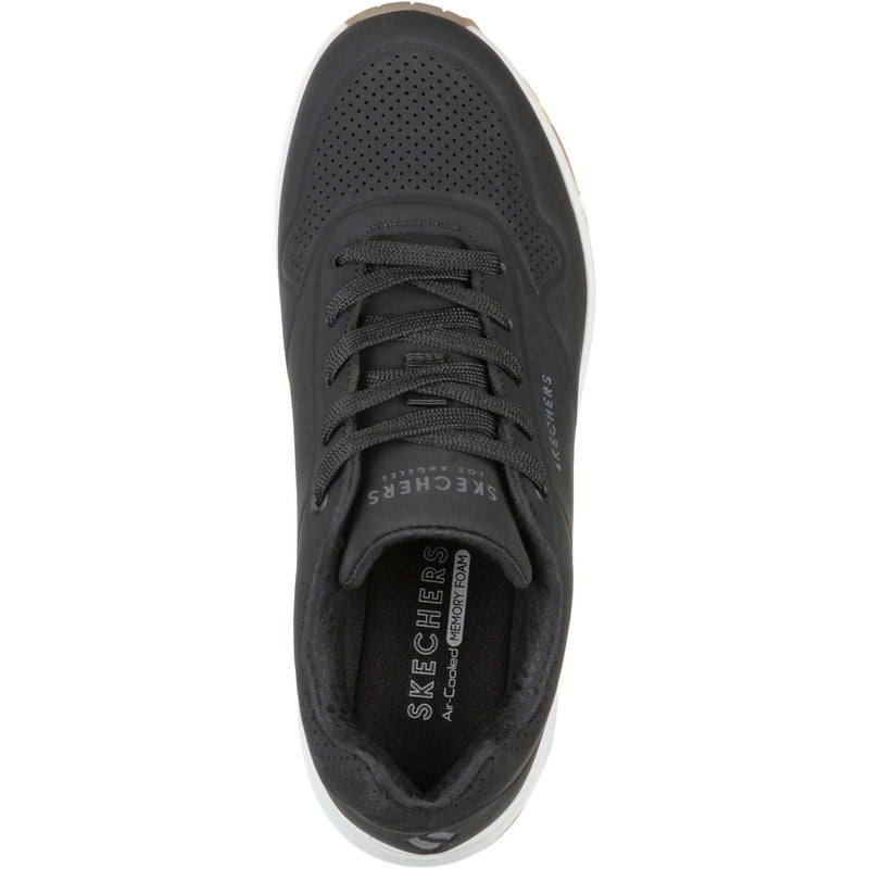 Skechers Uno - Stand on Air Synthetische Damen-Sneaker In Schwarz.