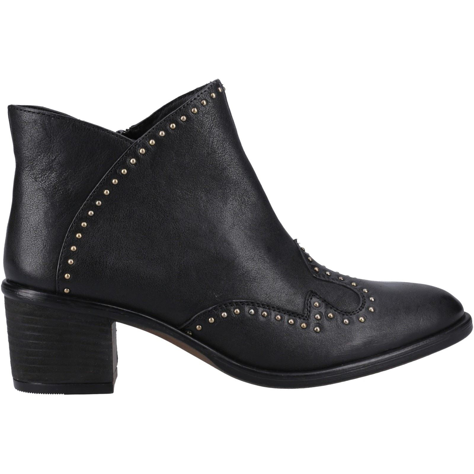 Hush Puppies Waverly Damen Schwarze Farbe Lederstiefel