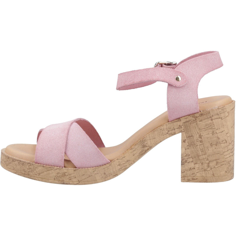 Hush Puppies Georgia Cork Damen Sandalen Aus Leder In Blush