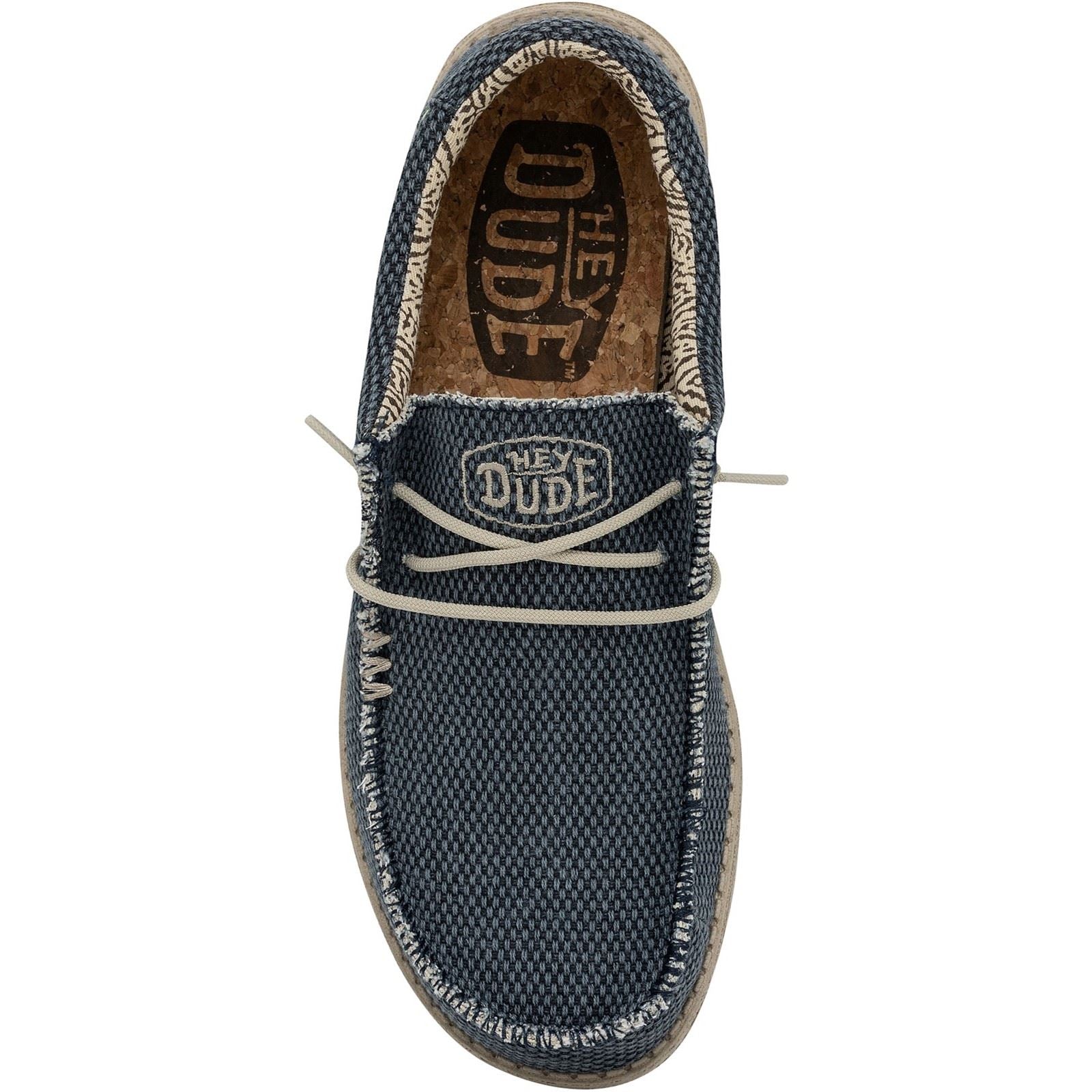 HEYDUDE Wally Braided Polyester Herren Blaue Nachtschläppchen