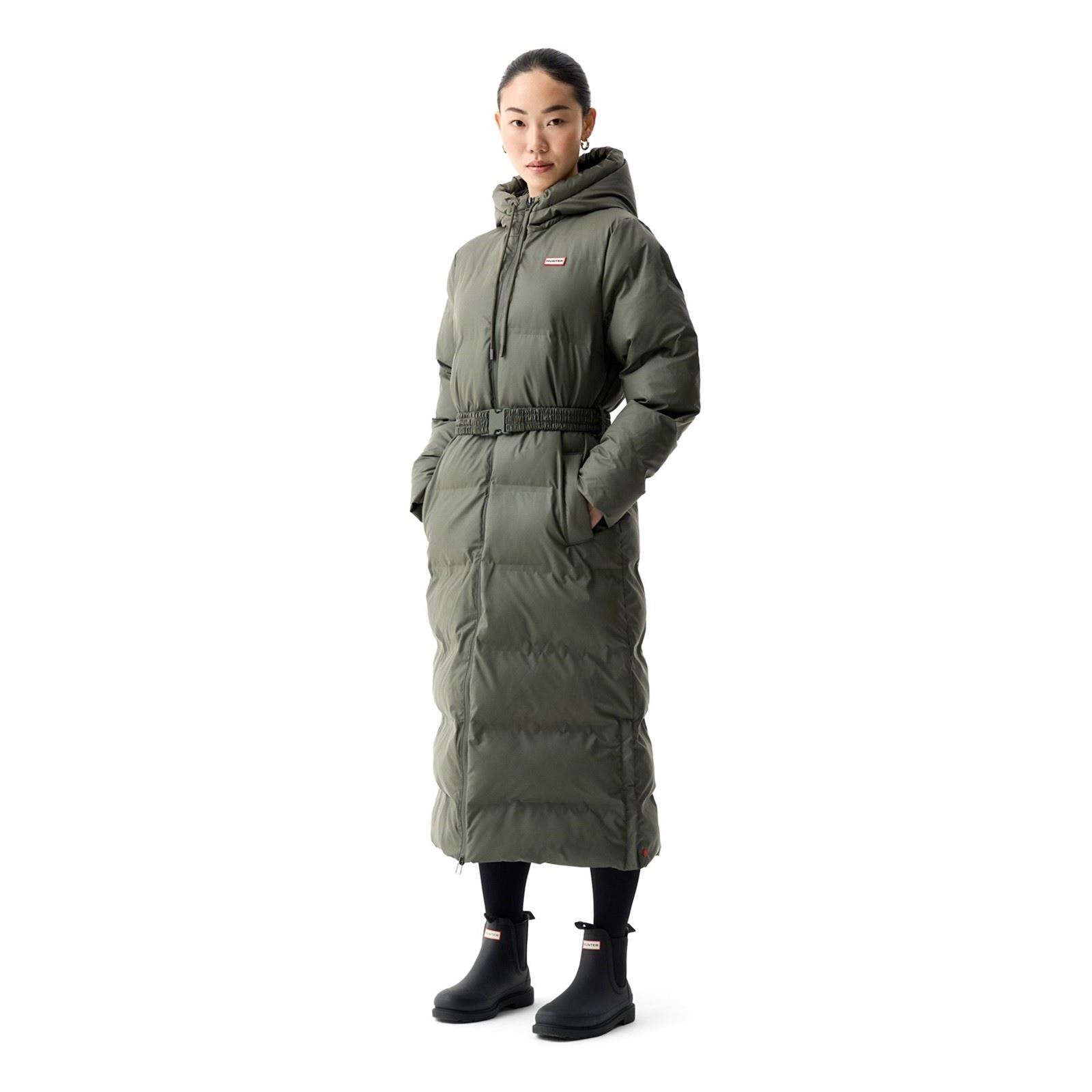 Hunter Hutchison Sonic Long Puffer Jacket Damen Grüne Steppjacken
