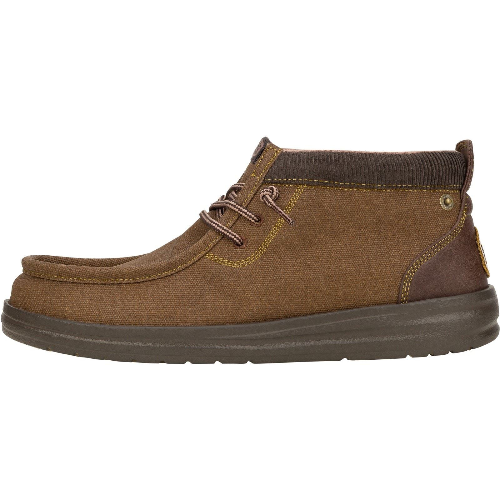 HEYDUDE Wally Mid GripR Stoff Herren Dunkelbraune Stiefel