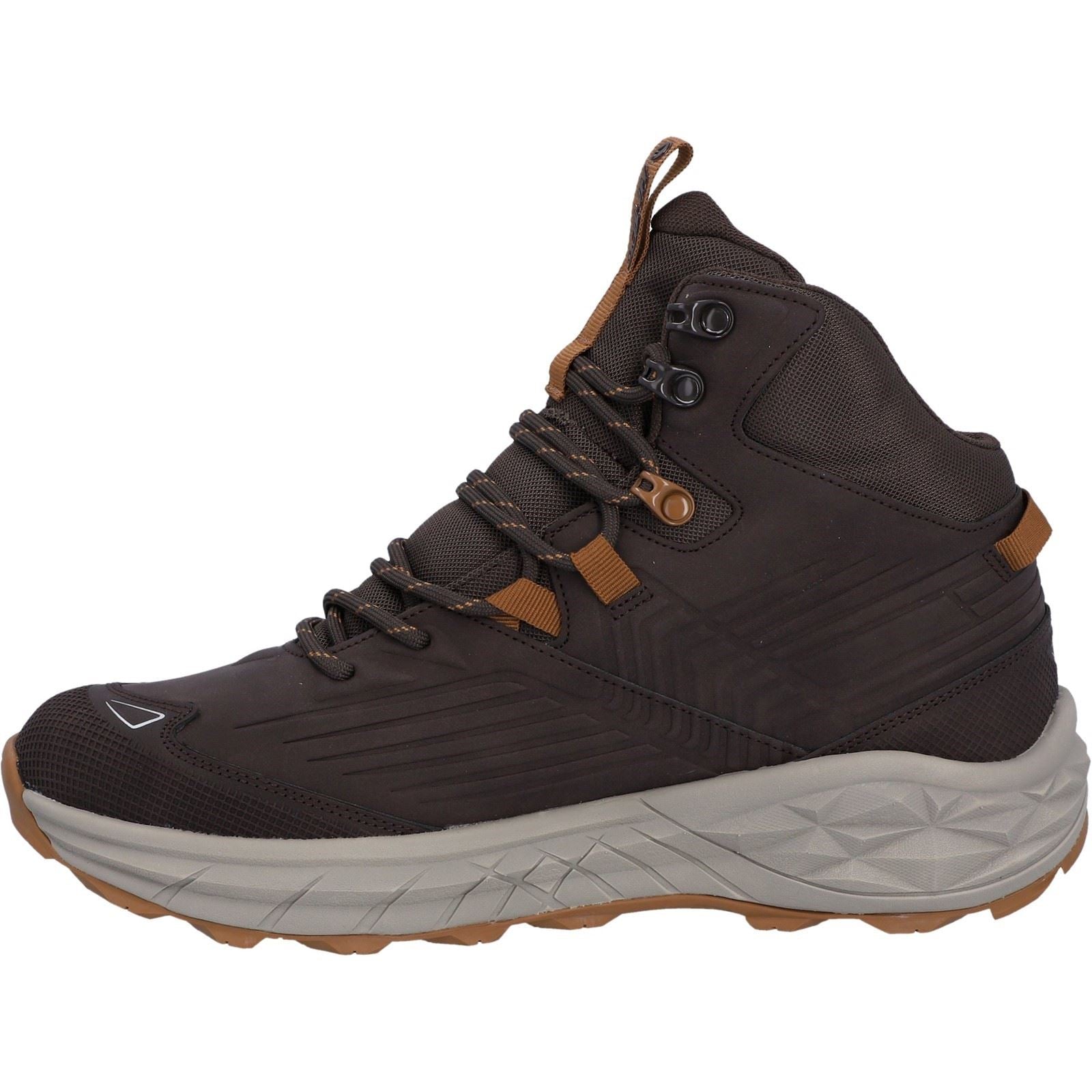 Hi-Tec Fuse Trek Mid Polyester Herren Wanderstiefel In Stahl/Anthrazit/Hellgelb