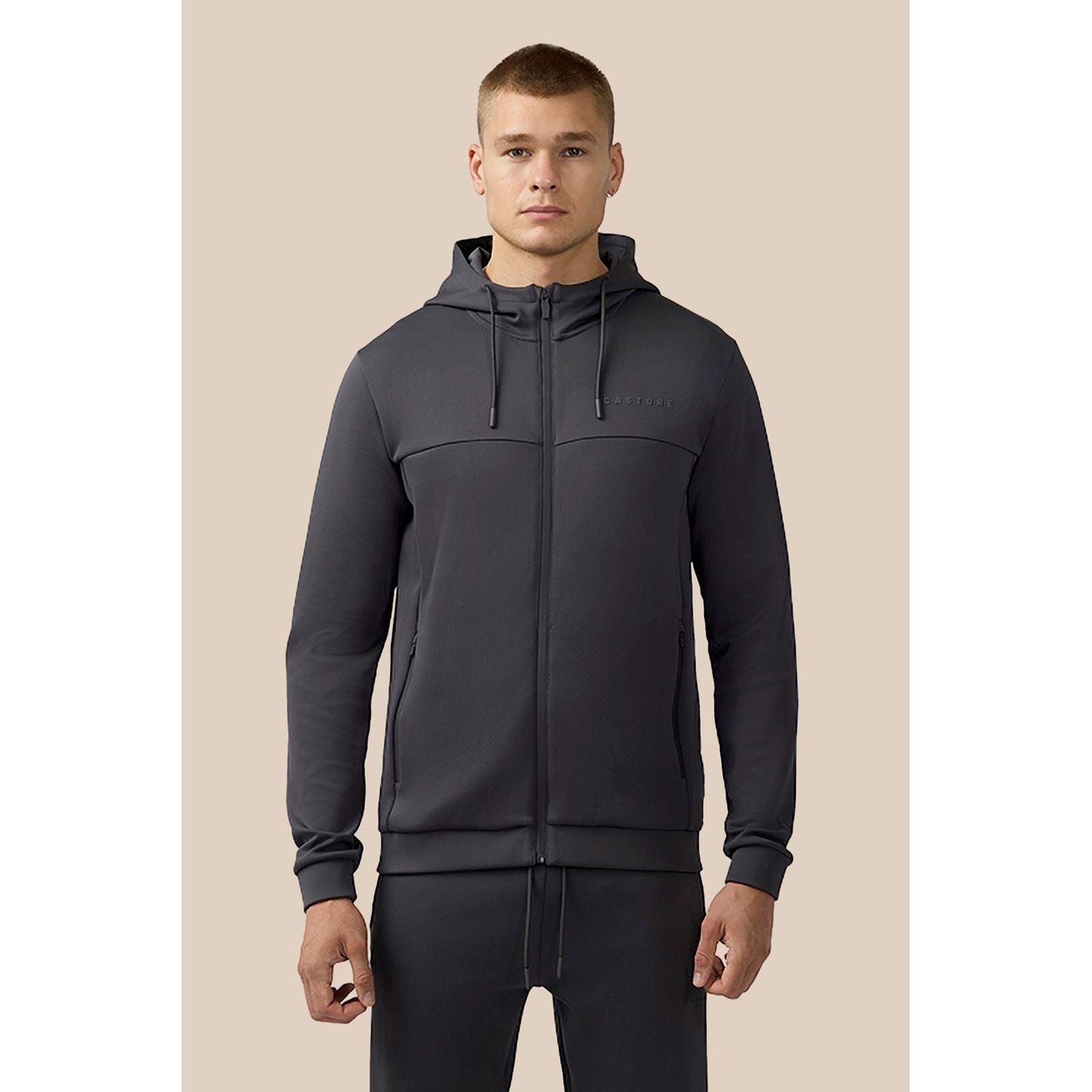 Castore Scuba Full Zip Through Hoody Polyester Herren Grauer Kapuzenpullover