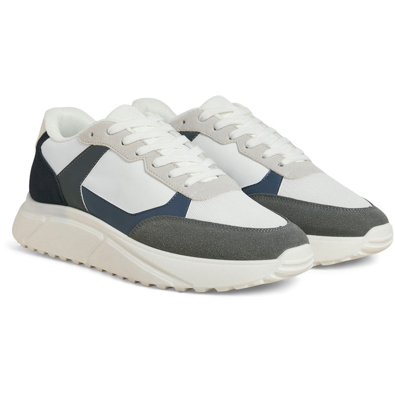 Jack & Jones Aspire Runner Polyurethan Herren Sneaker In Weiß/Castlerock/Navy Blau