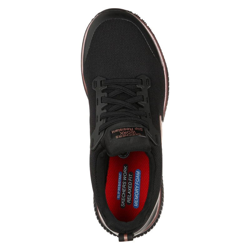 Skechers Workwear Squad SR Textil Damen Schwarz/Roségold Sicherheits Sneaker