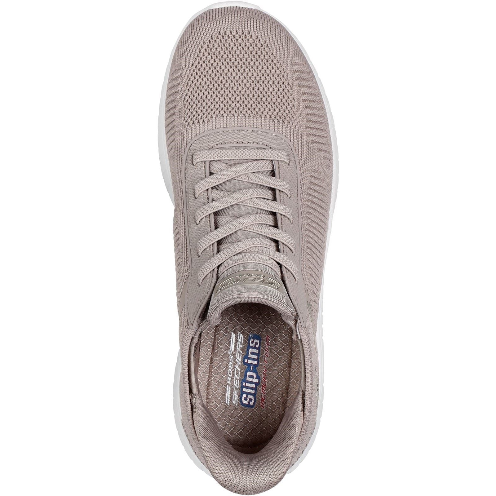 Skechers BOBS Sport Squad Chaos Textile Damen-Taupe-Sneakers