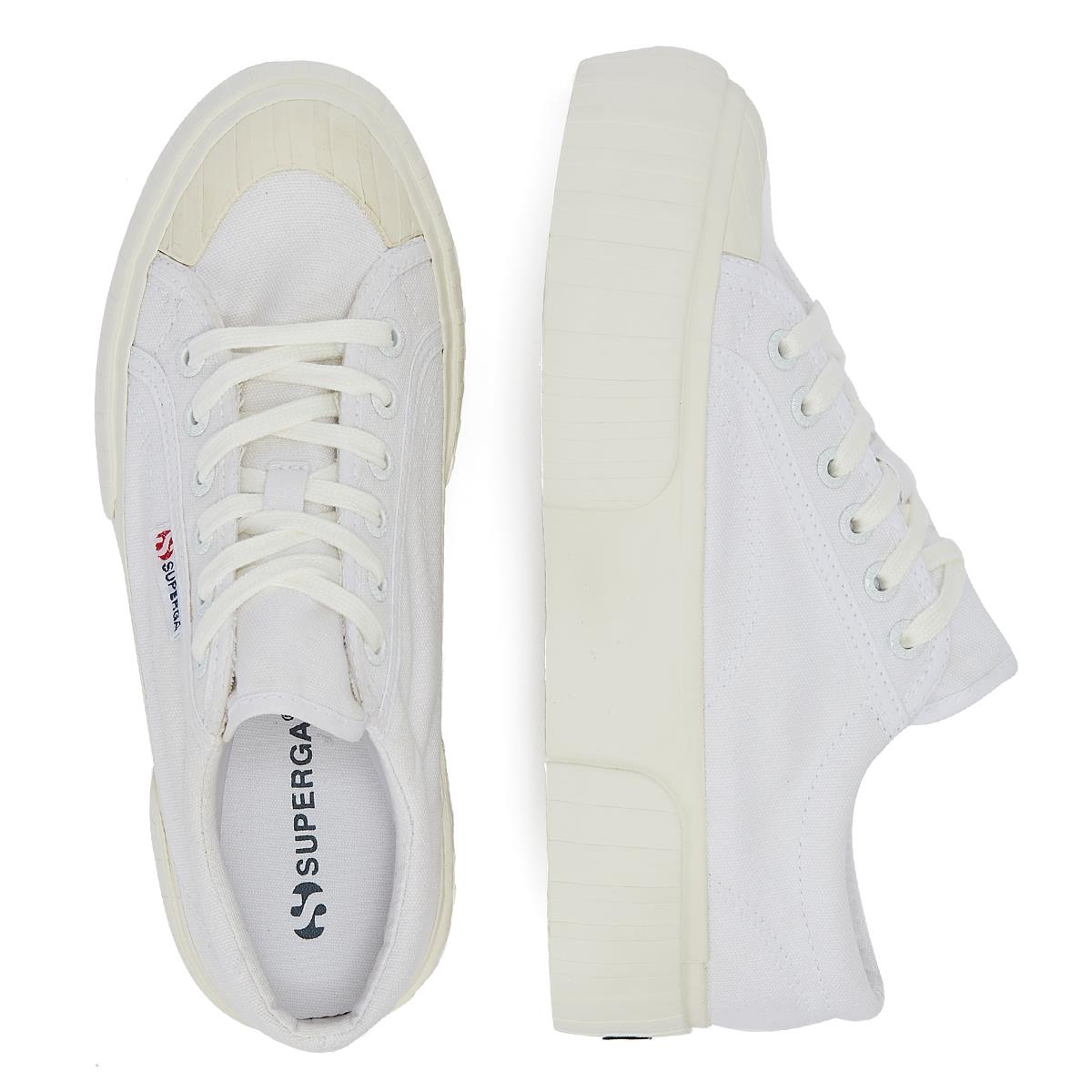 Superga 2631 Streifen-Plateau-Sneaker Für Damen In Weiß