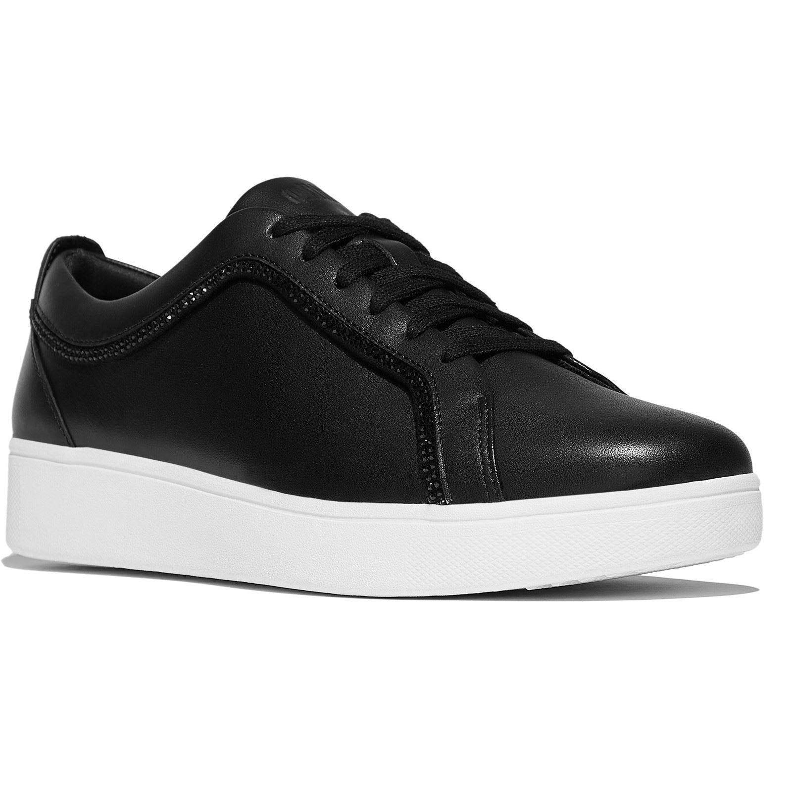 Fitflop Rally Leder Damen Schwarze Sneaker