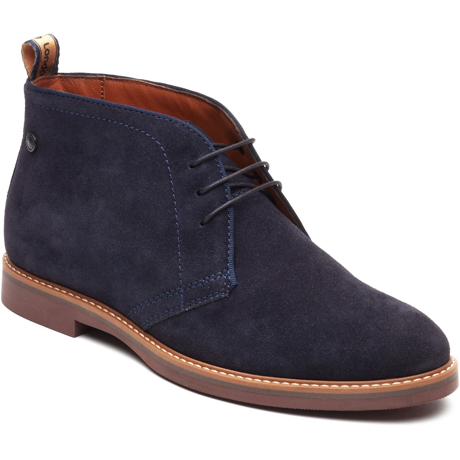 Base London Carlton Chukka Leder Herren Marine Stiefel