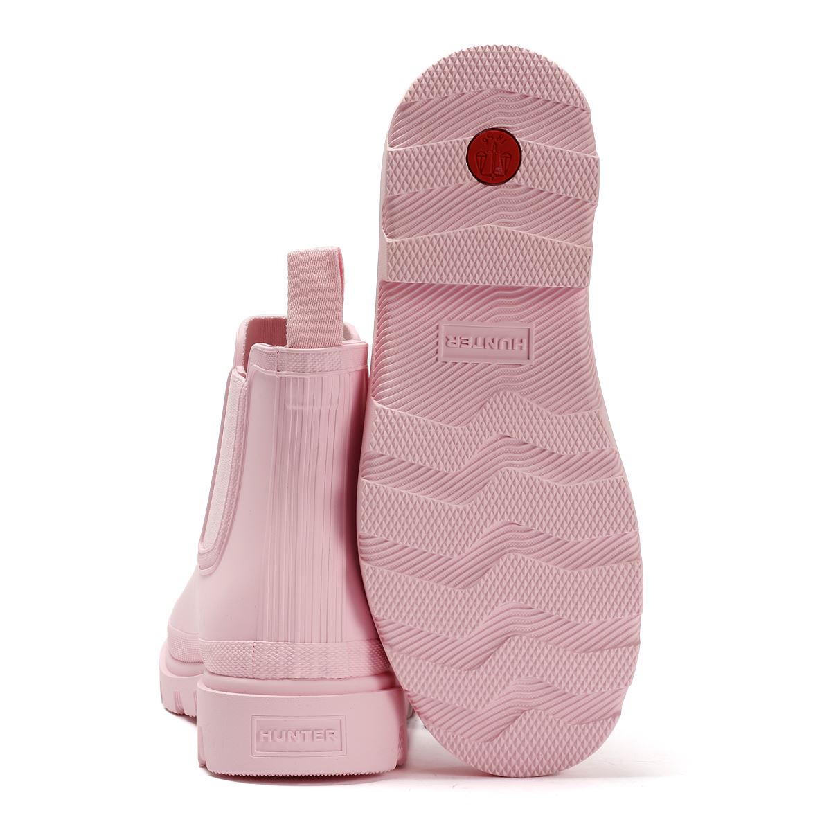 Hunter Downpour Chelsea Gummi Damen Rosa Gummistiefel