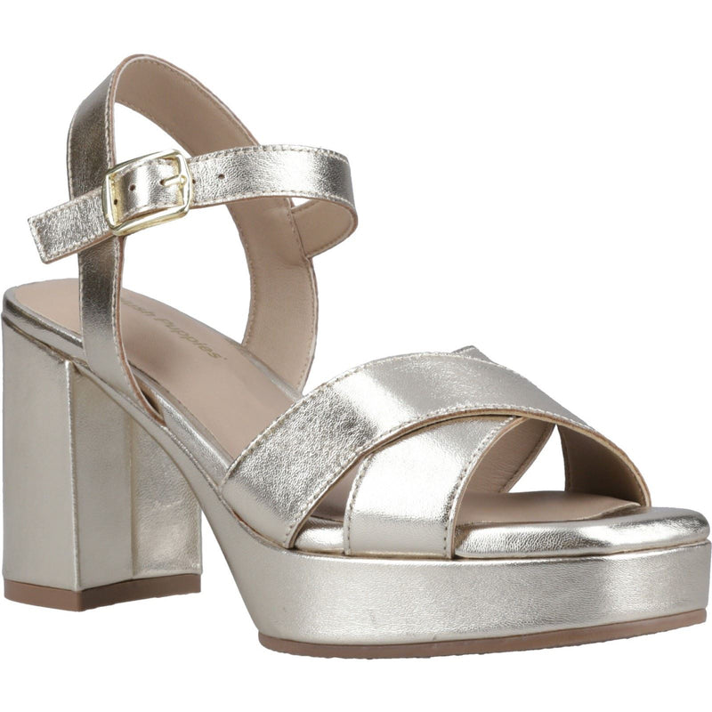 Hush Puppies Ophelia Leather Heel Damen Sandalen aus Wildleder in Gold