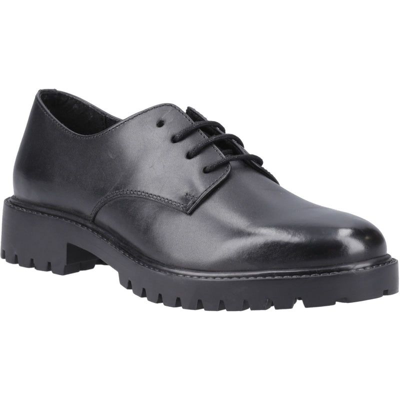Hush Puppies Aubrey Lace Up Snr Mädchenschwarze Derby Schuhe Aus Leder