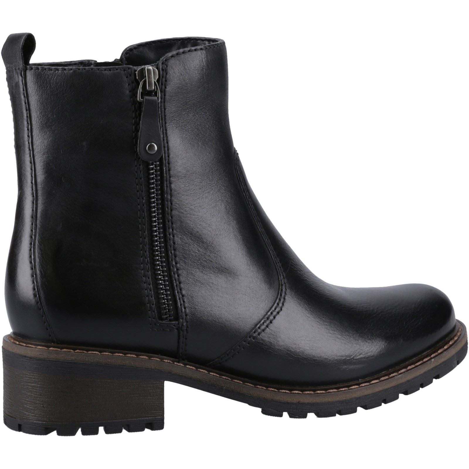 Hush Puppies Pippa Leder Damen Schwarze Stiefel