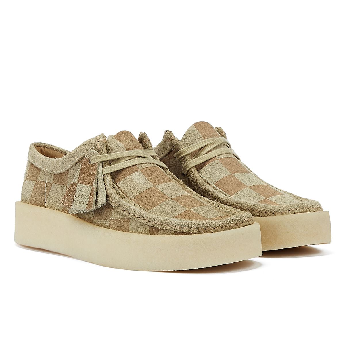 Clarks Wallabee Cup Check Stiefel Für Herren In Ahorn