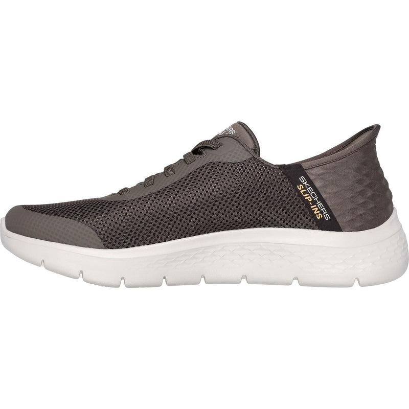 Skechers GO WALK Flex Hands Up Textile Herren Braune Sneakers