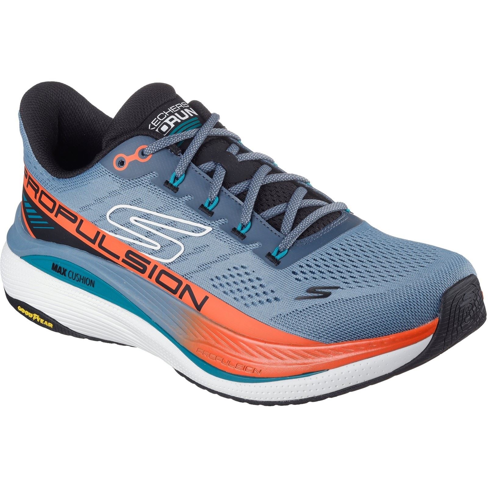 Skechers Performance Max Cushioning Propulsion Herren Textil Sneaker In Schieferfarben