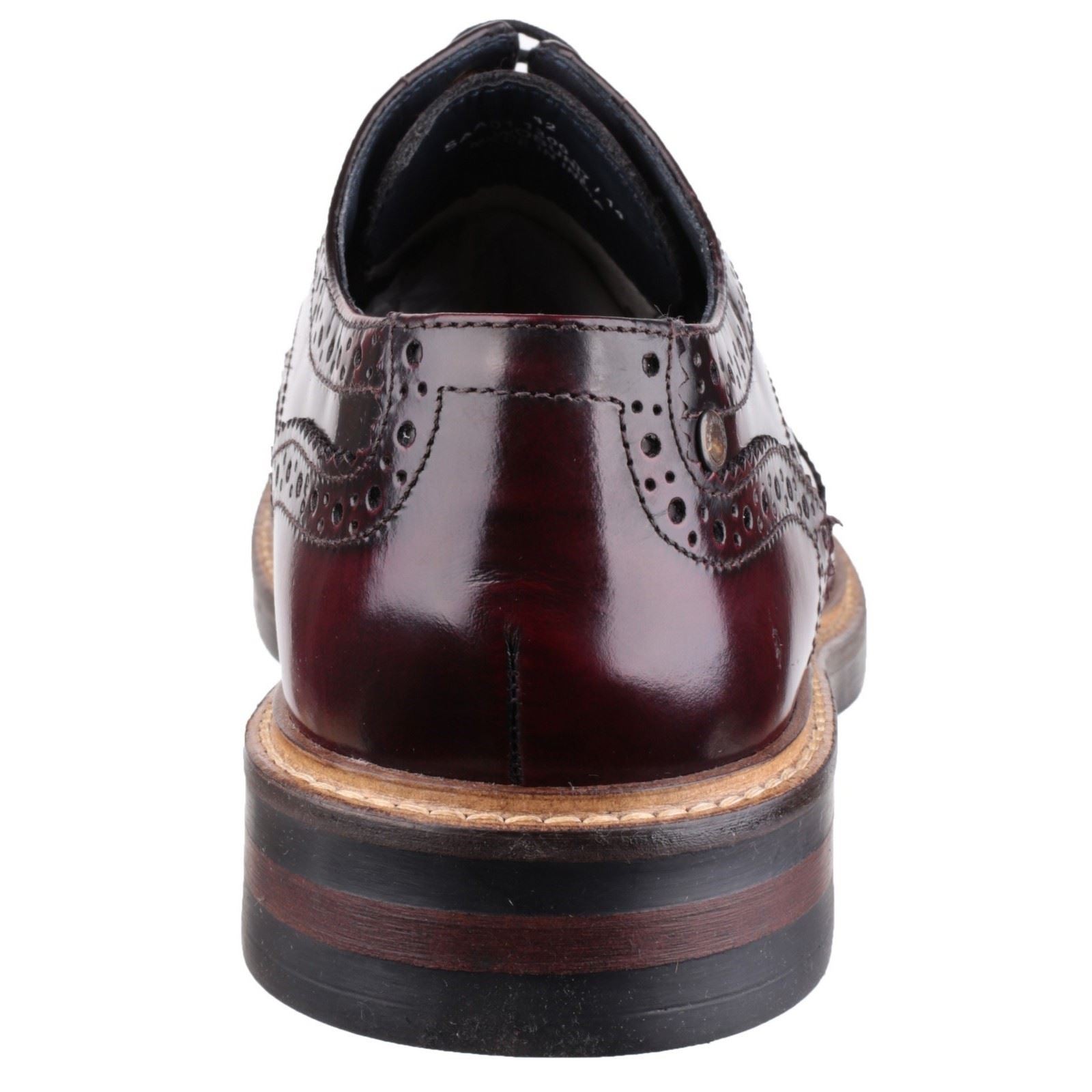 Base London Woburn Leder Herren Bordo Brogues Schuhe