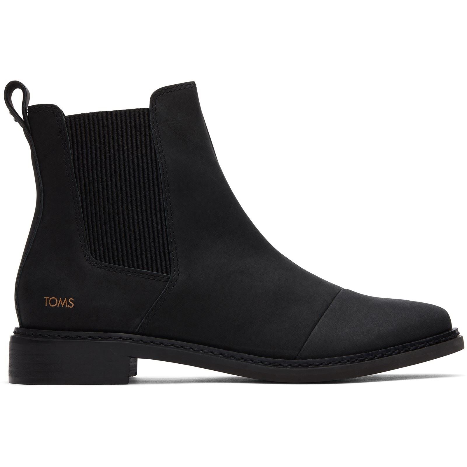TOMS Charlie Damenlederstiefel In Schwarz