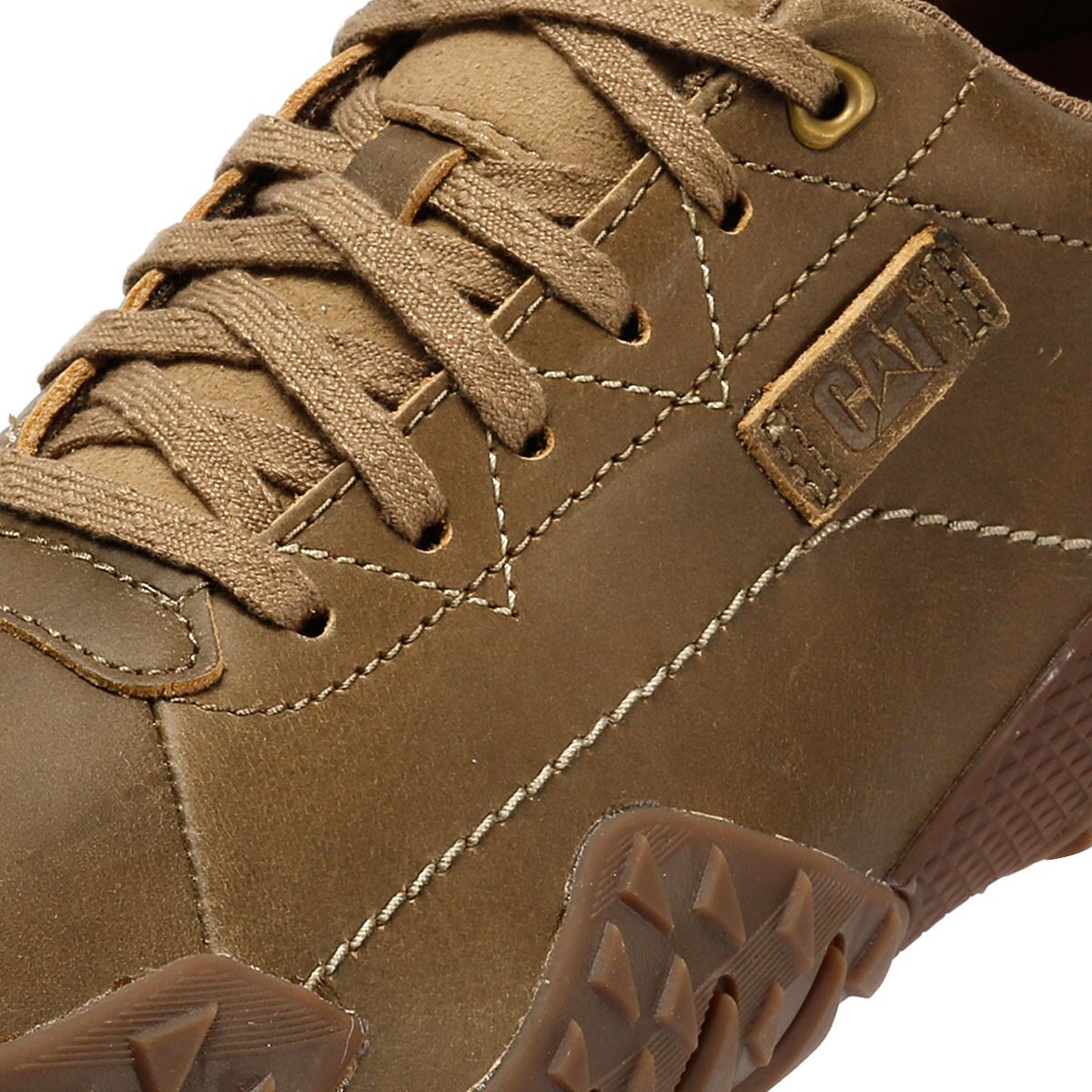 Caterpillar Gridlock Lo Full Grain Leder Herren Beigefarbene Schnürschuhe