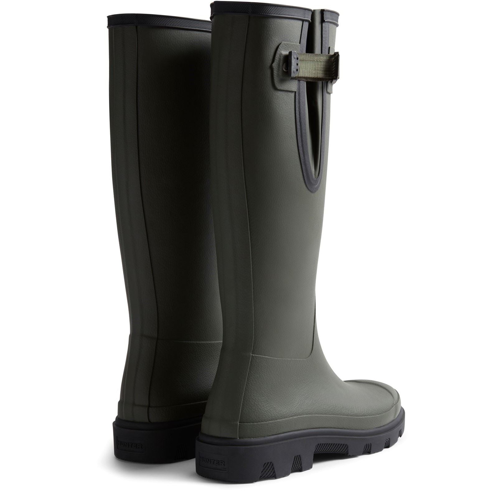 Hunter Downpour Adjustable Boot Gummistiefel Für Herren In Dunkeloliv/Schwarz