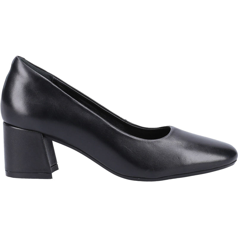 Hush Puppies Alicia Court Shoe Leder Damen Schwarze Absätze