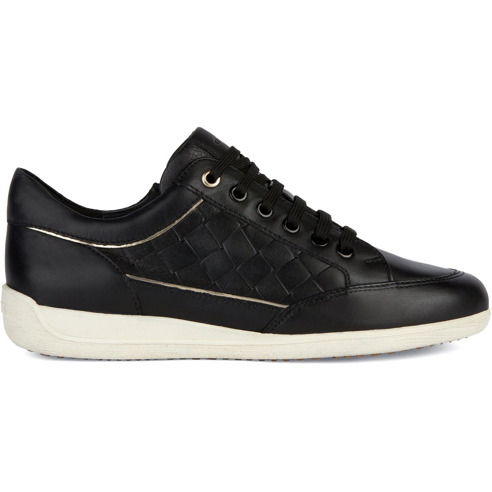 Geox D MYRIA Kunstleder-Damensneaker In Schwarz