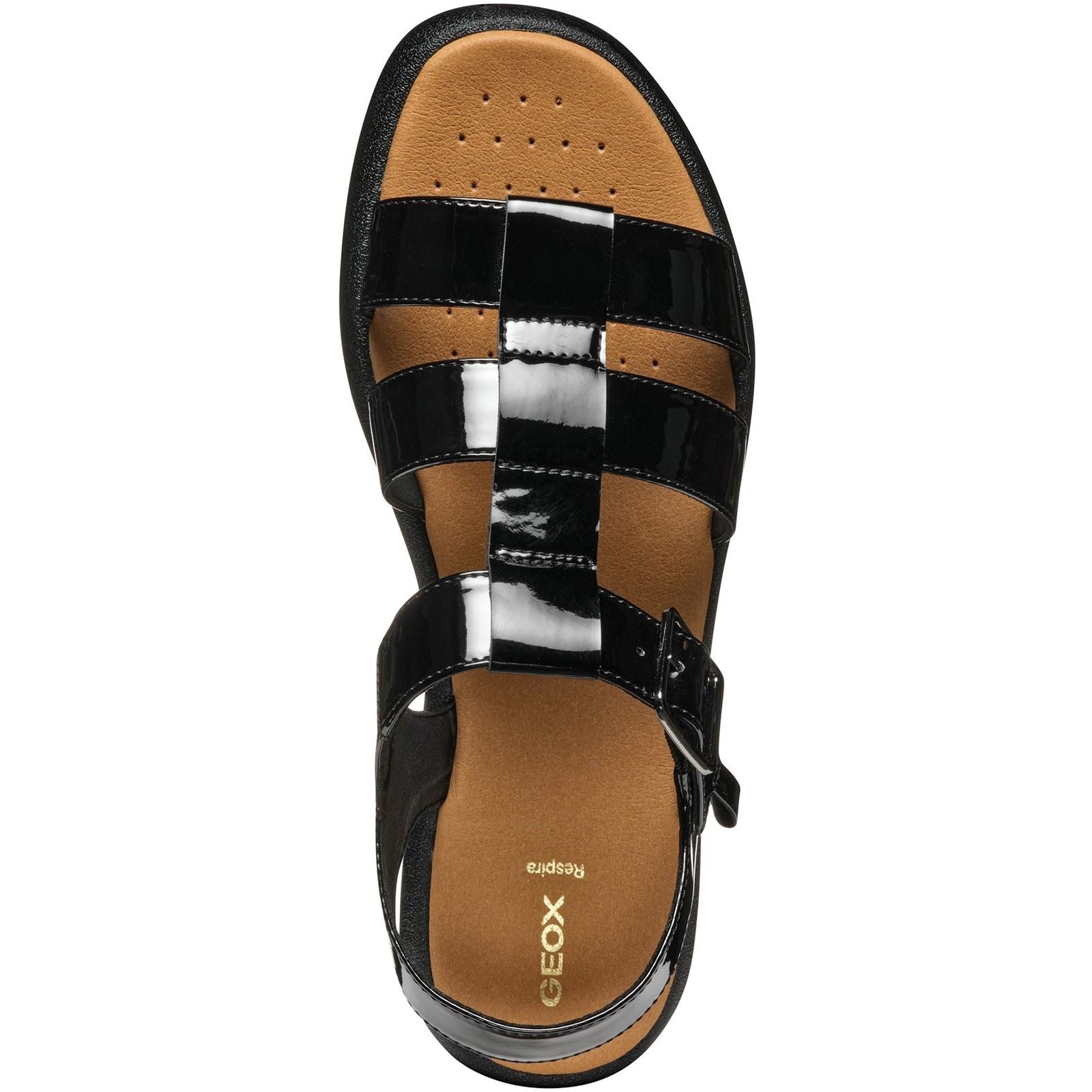 Geox D CAMALEI Synthetische Polyurethan Damen Schwarze Farbe Sandalen
