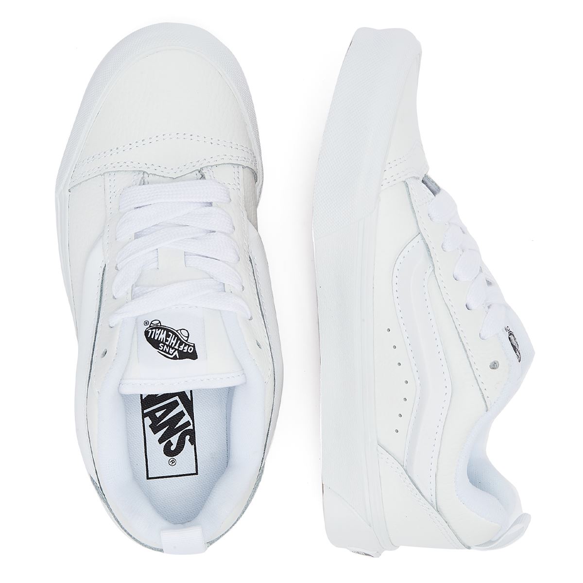 Vans Knu Skool Leder Wahre Damen Weiße Turnschuhe